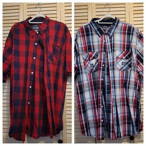 Parish Nation 5XL Plaid Short Sleeve Button Down  Bundle